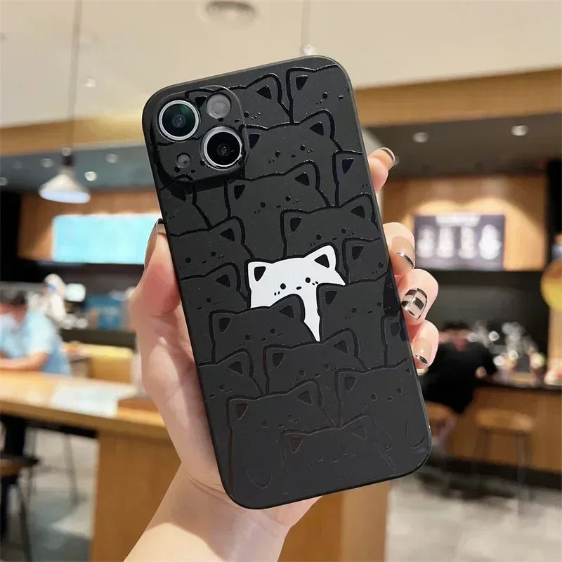 Cute Cartoon Bear Couple Phone Case For iPhone 16 15 13 12 14 11 Pro MAX Mini XR X XS 8 Plus SE Shockproof Soft Cover Fundas Bag