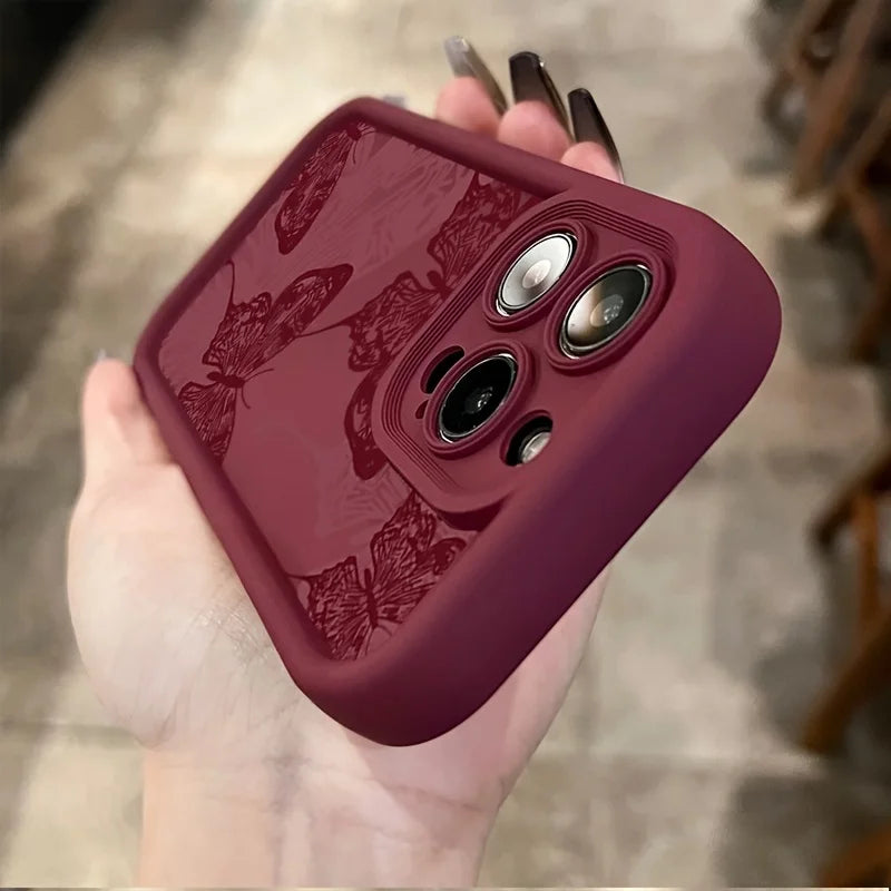 Red line graphic phone case for iPhone 15 14 13 12 11 x XR Xs SE 8 7 plus pro Max mini silicone back cover
