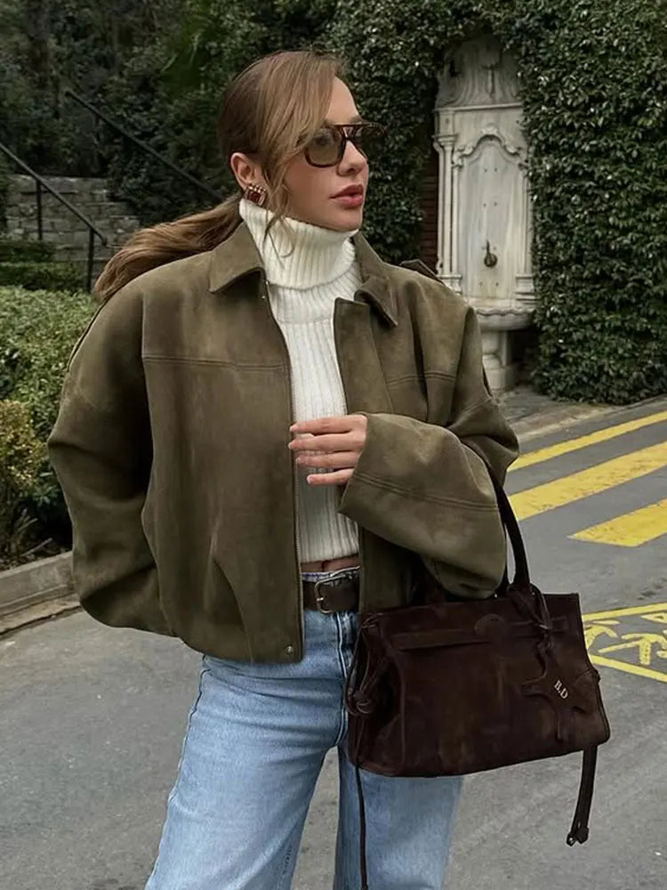 Suede Bomber Jacket