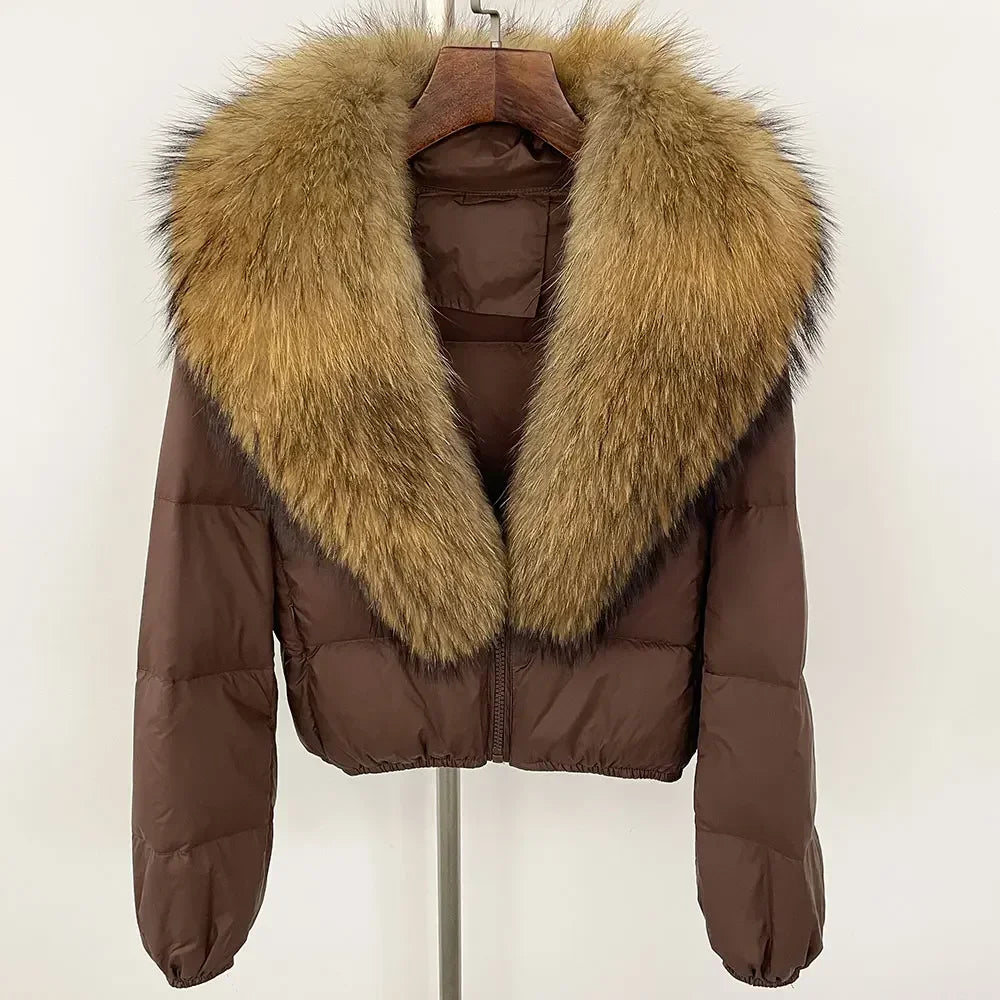 V-neck Down Coat