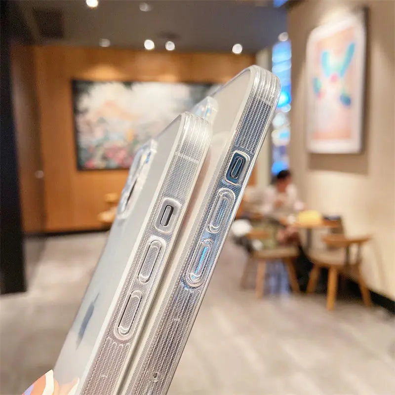 Cute Anime Girl Face Phone Case For iPhone 11 12 13 14 15 16 Pro Max 16E XR 7 8 Plus Soft Abstract Art Line line girl cover