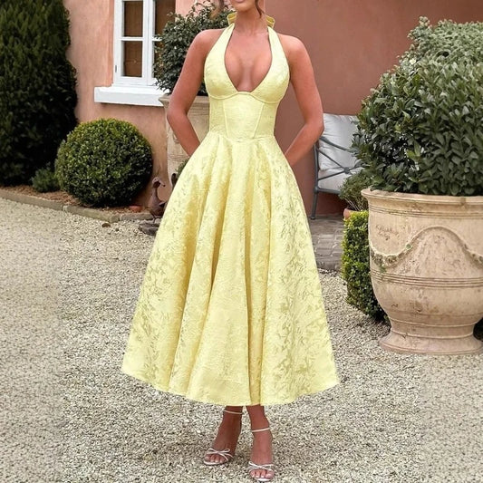 Halter Pleated Dress