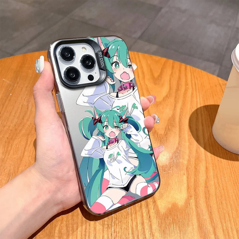 Kawaii Hatsune Miku Phone Case For iPhone 16 13 14 15 Pro Max Plus Anime Cute Creative Protective Cover