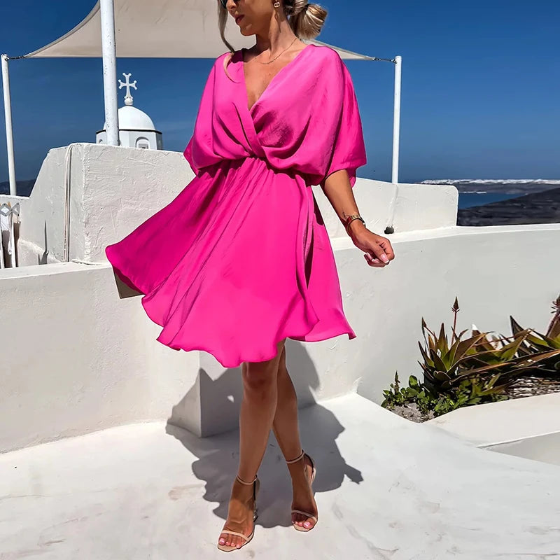 V Neck Mini Dress