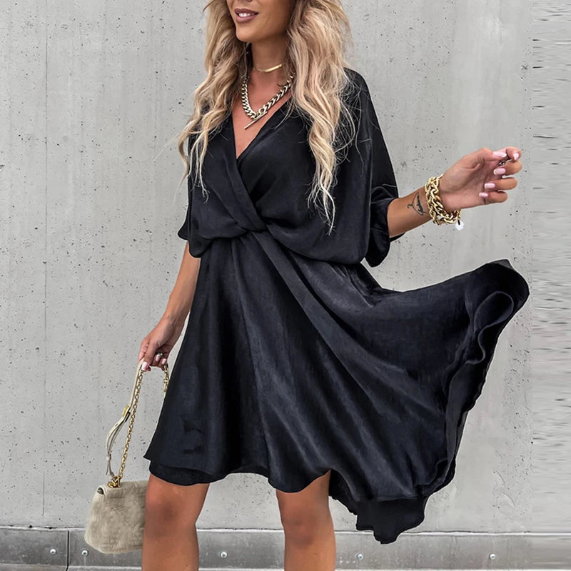 V Neck Mini Dress