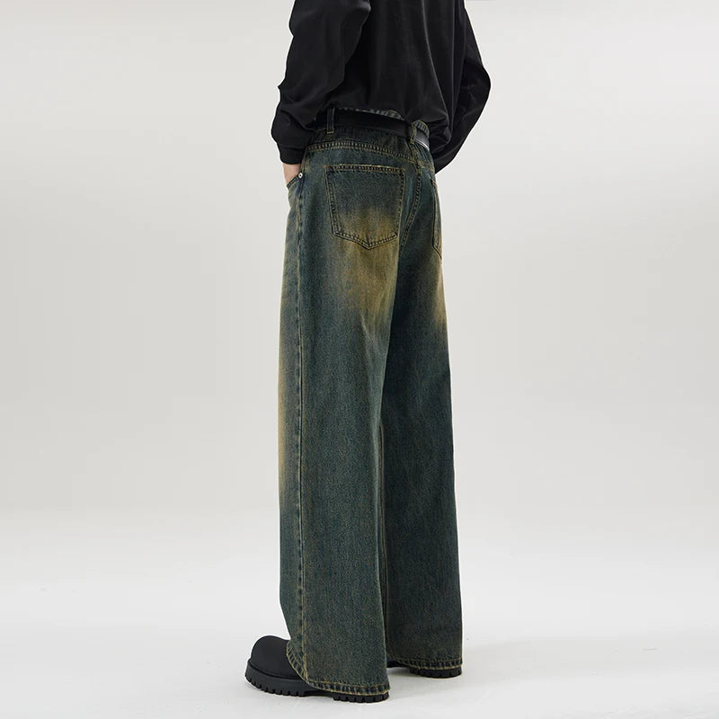 Vintage Distressed Baggy Straight Jeans