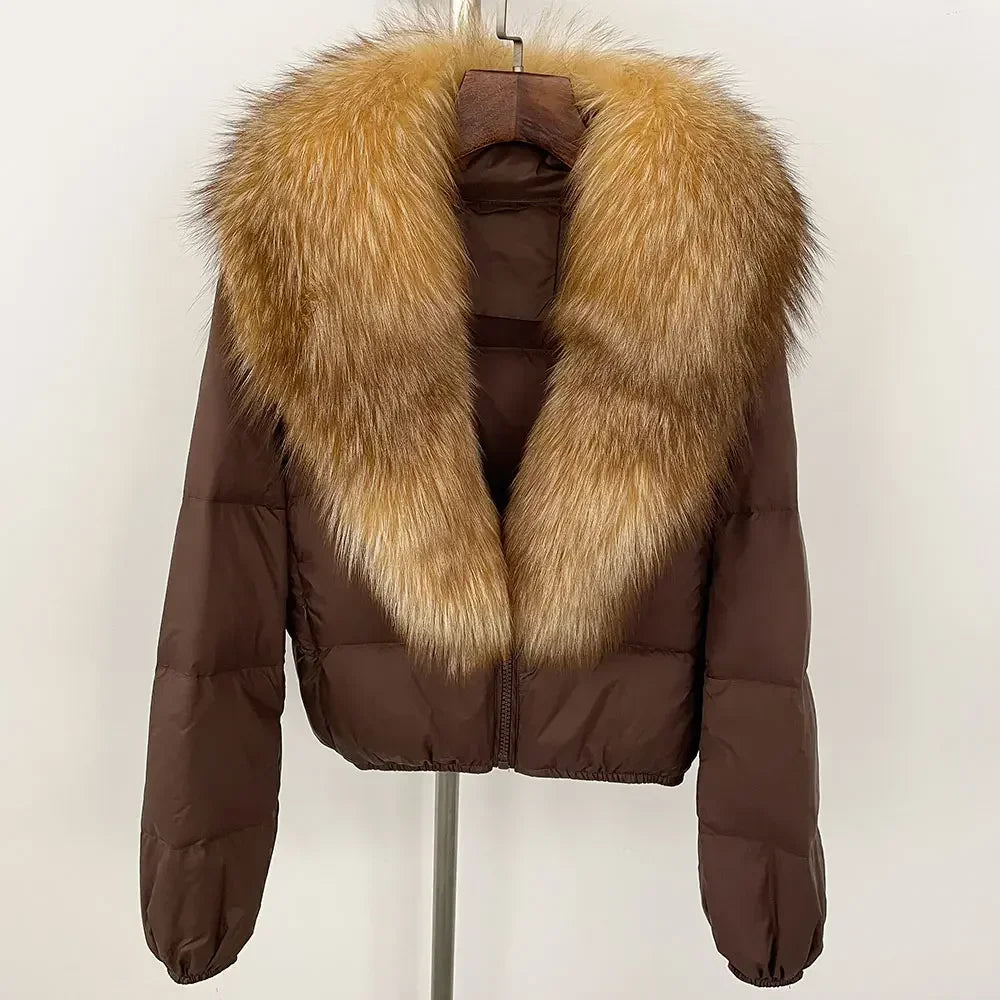 V-neck Down Coat