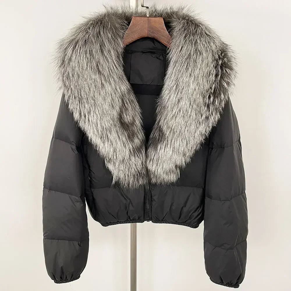 V-neck Down Coat