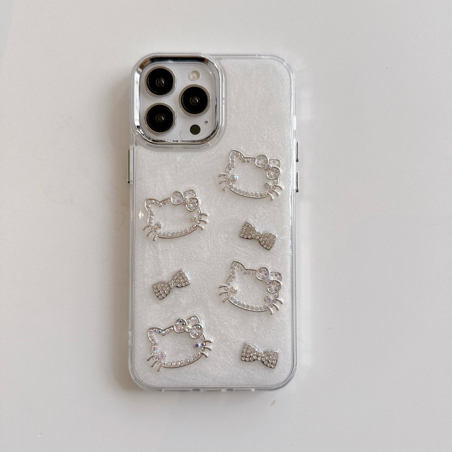 Hello Kitty Pink Diamond Bow Cute Stand Phone Case For iPhone 16 15 14 12 13 11 Pro Max XR XS MAX 7 8 PLUS MINI Y2K