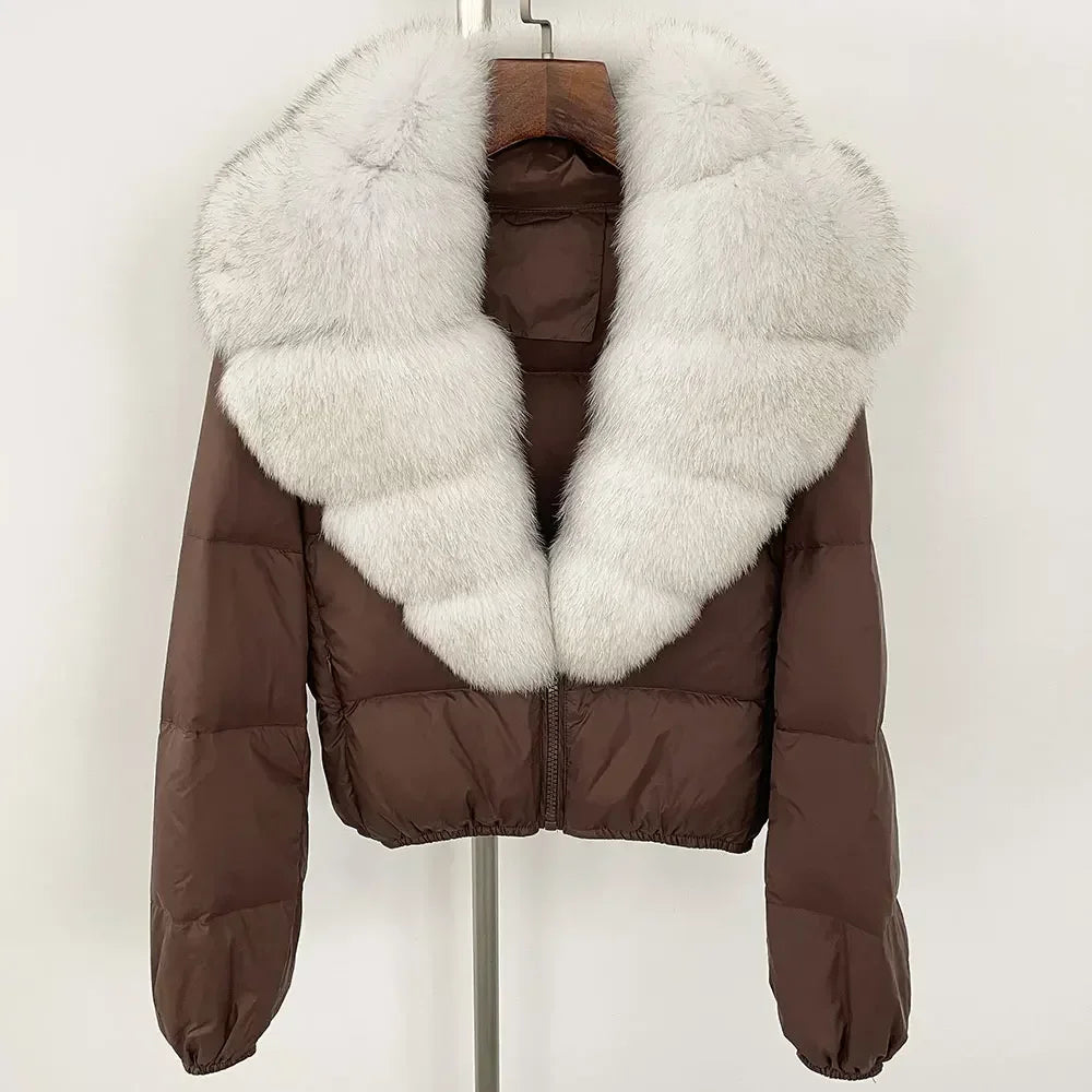 V-neck Down Coat