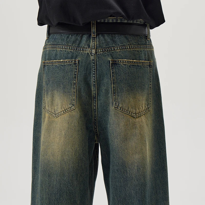 Vintage Distressed Baggy Straight Jeans