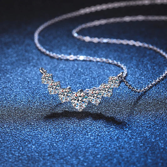 Moissanite Necklace 925 Sterling Sliver Plated 18k White Gold Necklace