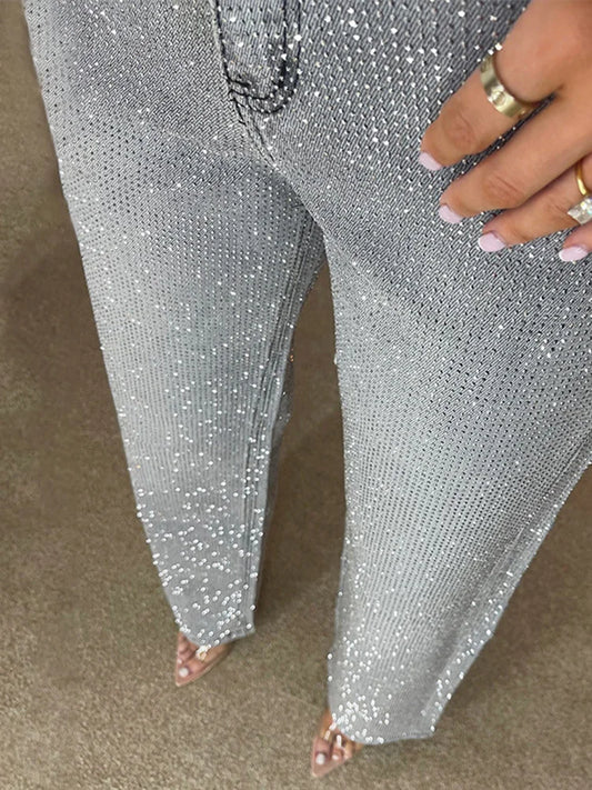 Rhinestone Diamond Denim