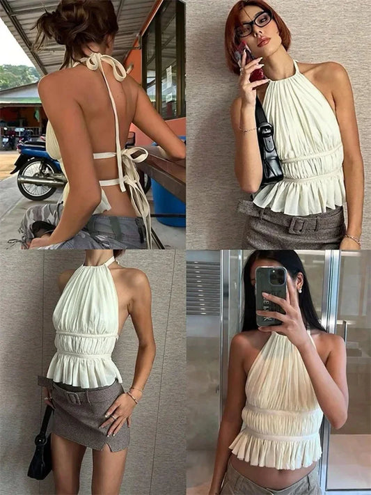 Backless White Top