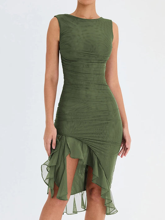 Ruffle Ruched Dress