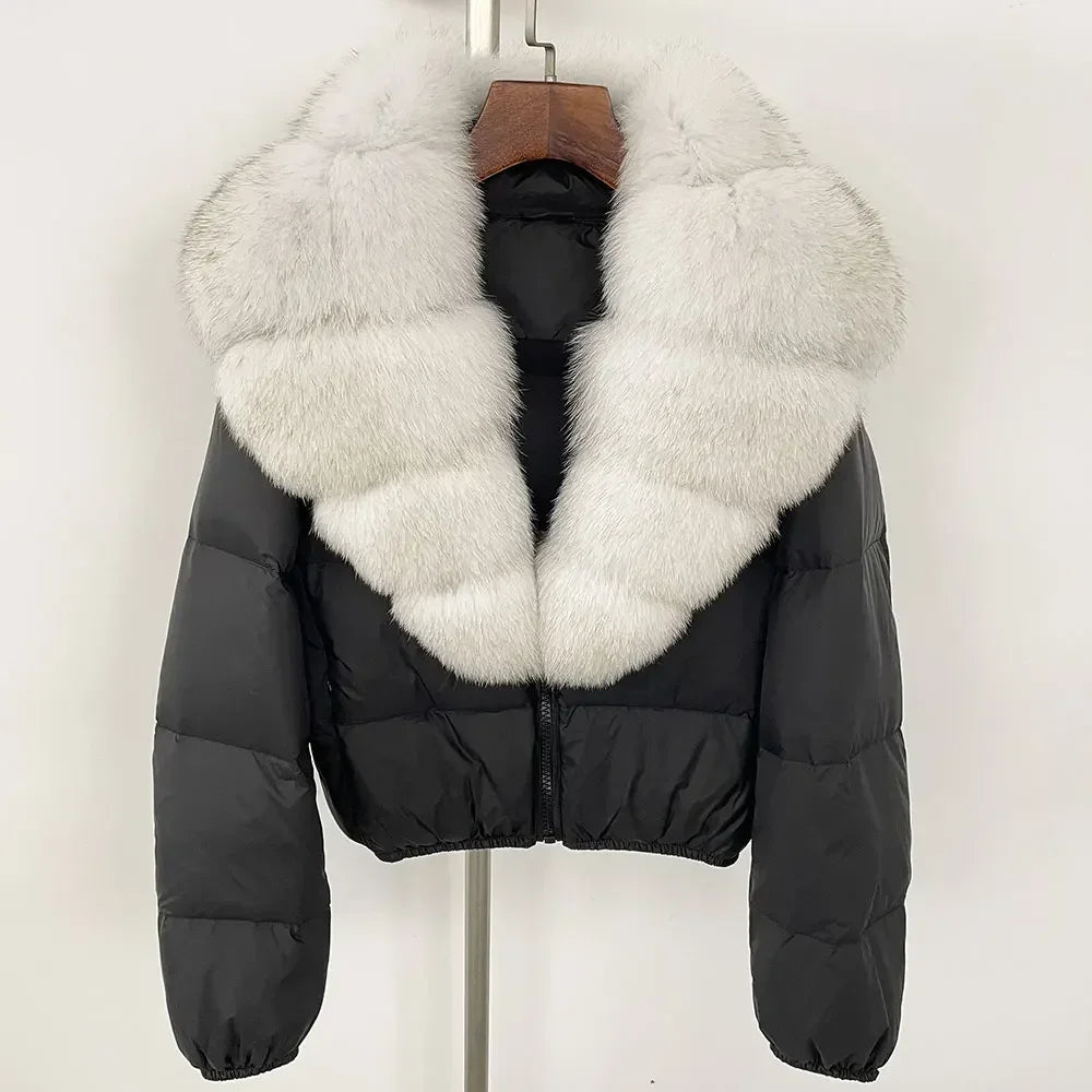V-neck Down Coat
