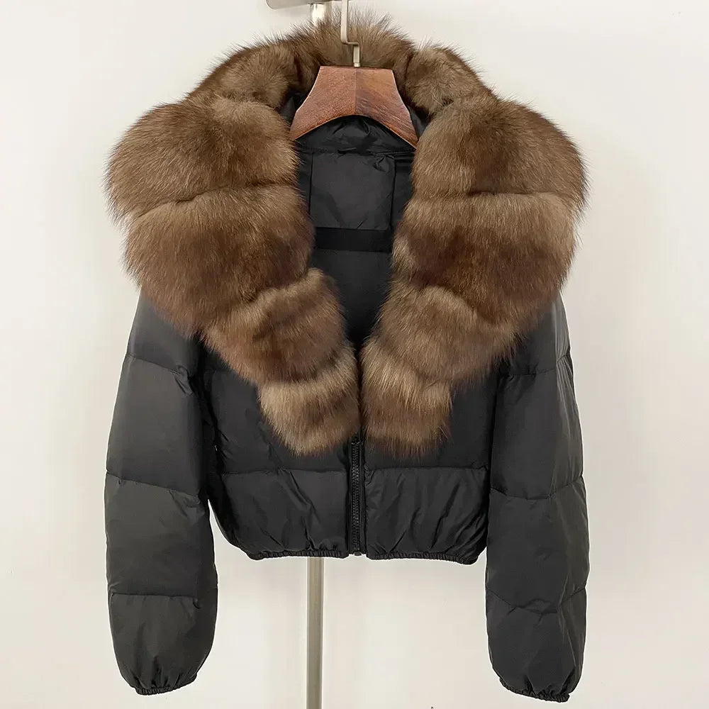 V-neck Down Coat