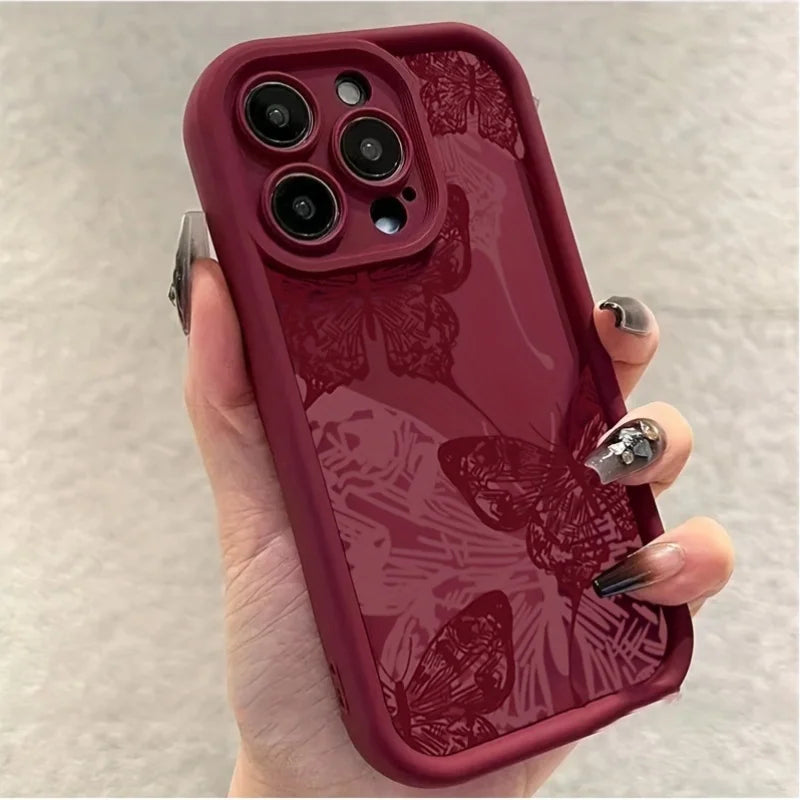 Red line graphic phone case for iPhone 15 14 13 12 11 x XR Xs SE 8 7 plus pro Max mini silicone back cover