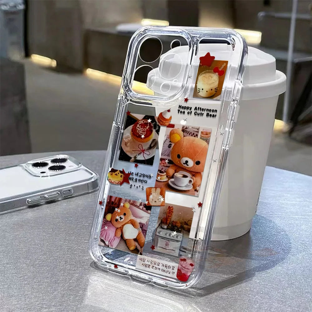Cute Cake Cat Phone Case For iPhone 16 15 11 13 14 12 Pro Max 16E 7 8 15 14 Plus 11 Pro 12 13 16 Pro SE XR XS X Soft Back Cover