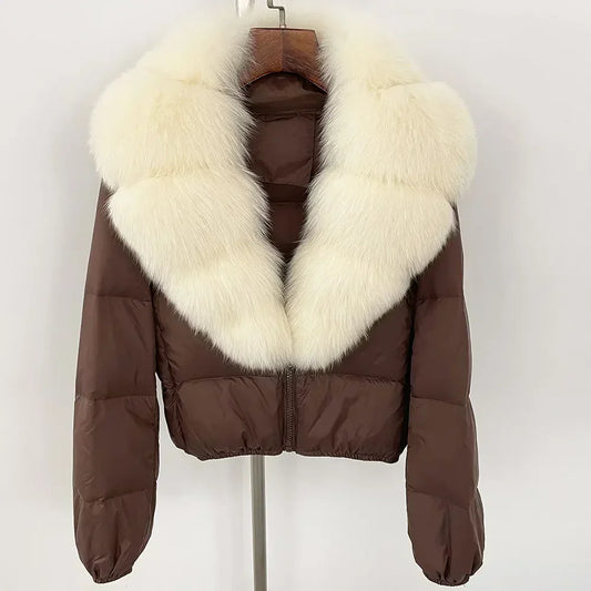 V-neck Down Coat