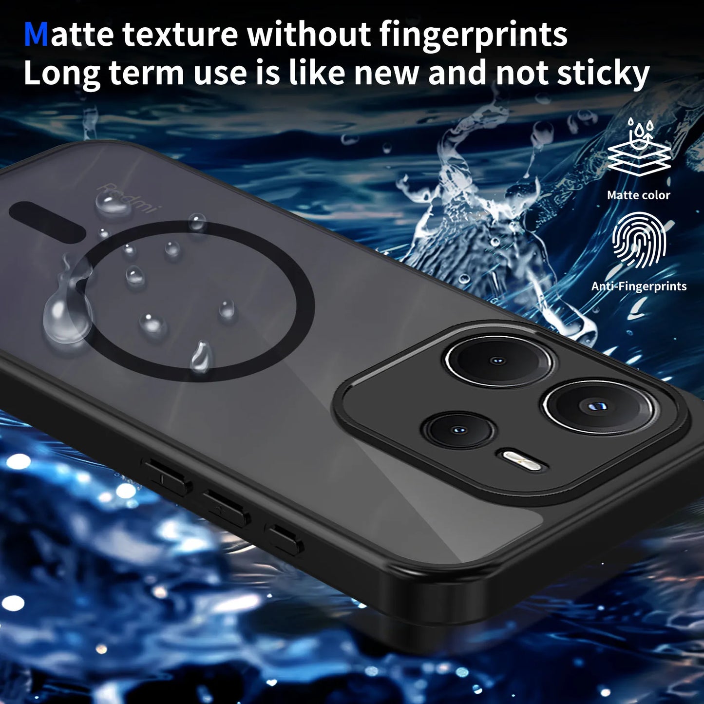 Case for Xiaomi Redmi Note 14 13 4G 5G Matte Transparent Magsafe Magnetic Shockproof Coque for Redmi Note 13 Pro Plus 5G 4G Case