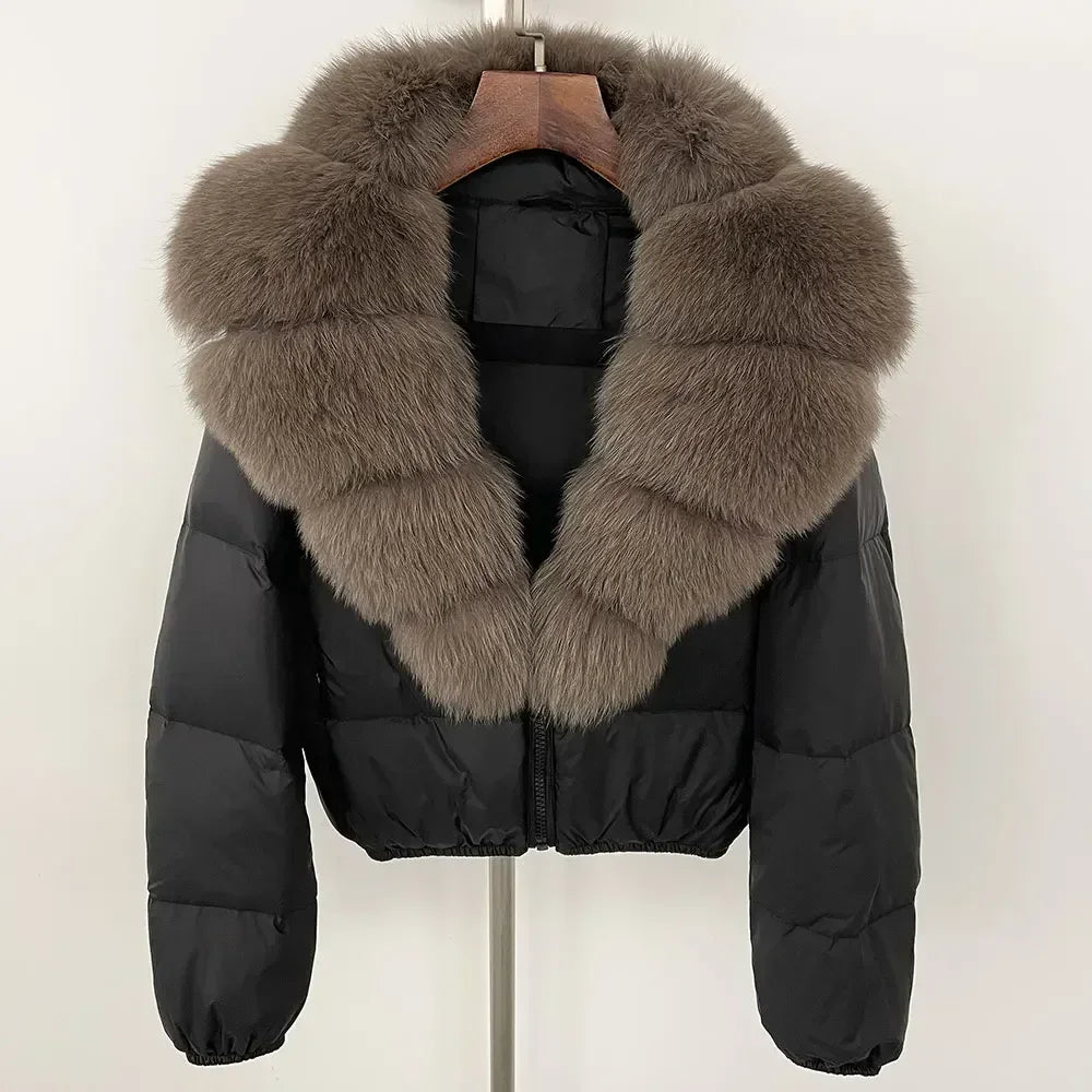 V-neck Down Coat