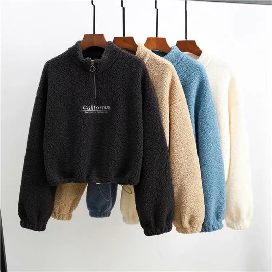 Letter Velvet Hoodie