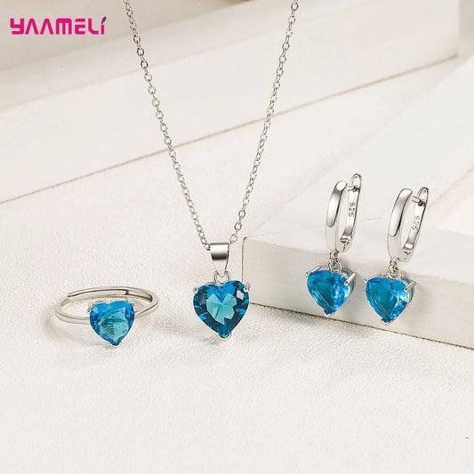 925 Sterling Silver Color Jewelry Gift Sets