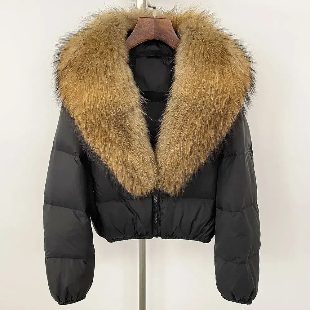 V-neck Down Coat
