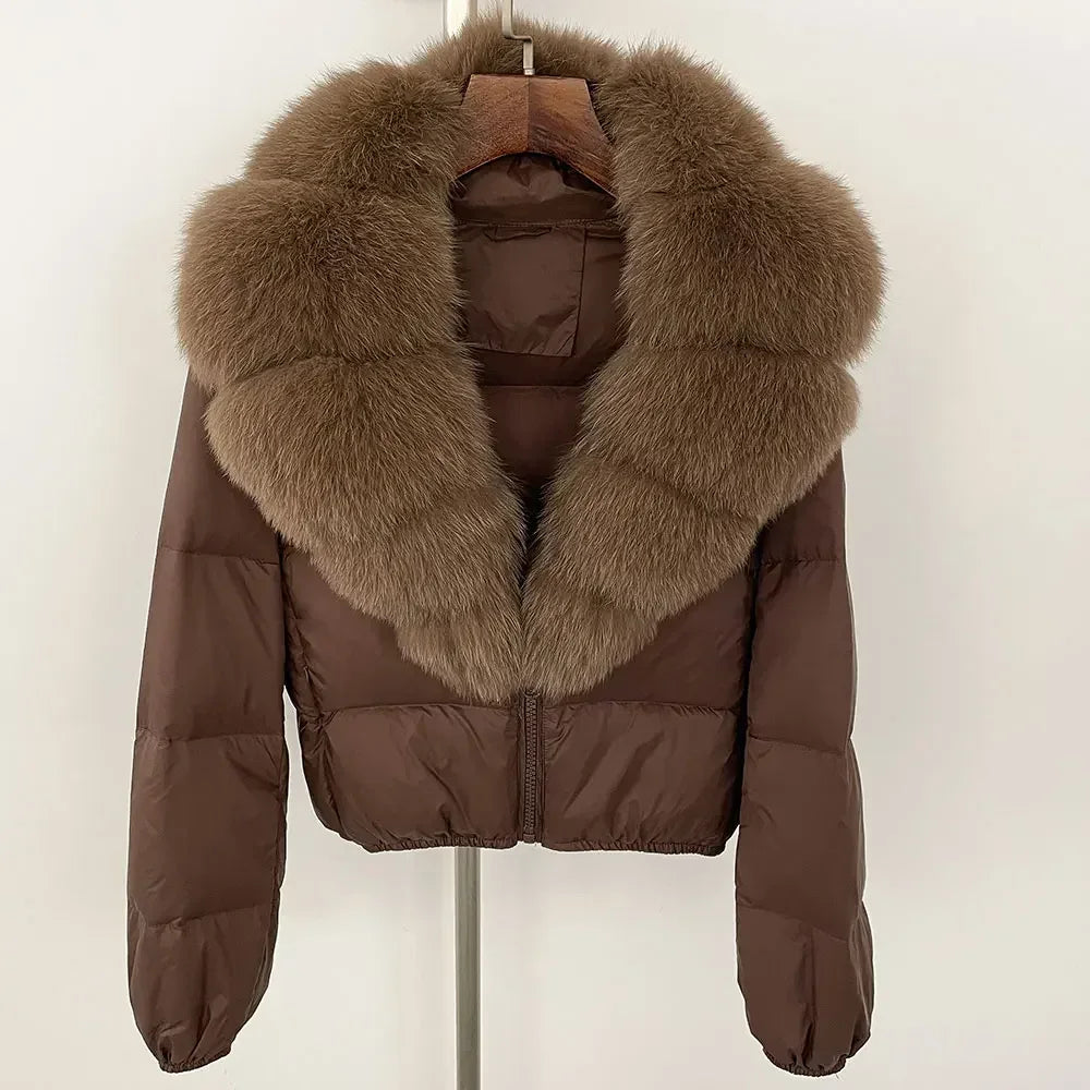 V-neck Down Coat