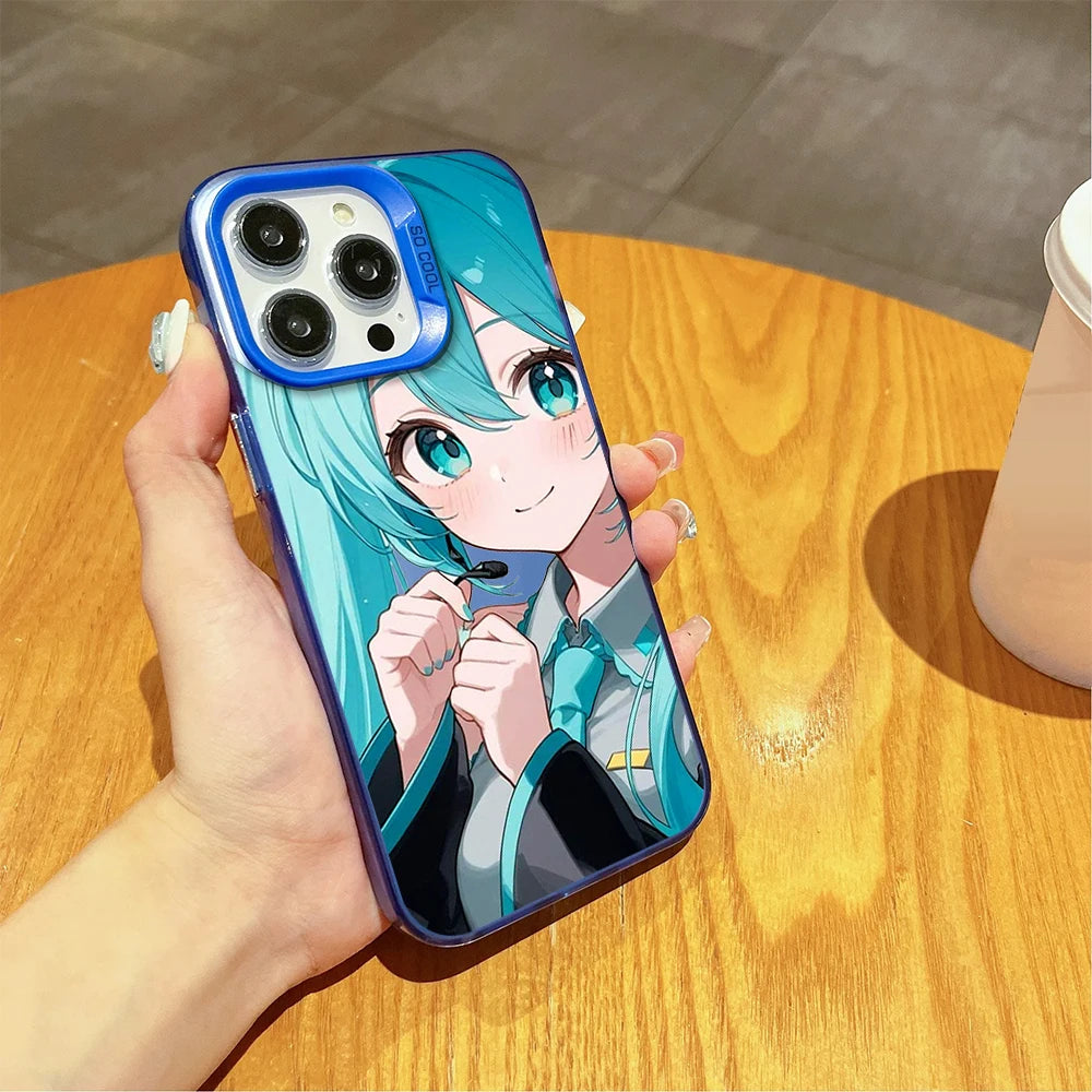 Kawaii Hatsune Miku Phone Case For iPhone 16 13 14 15 Pro Max Plus Anime Cute Creative Protective Cover