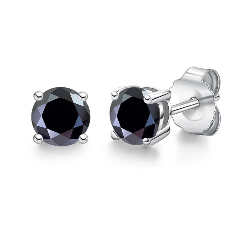 Real 0.1-3CT Test Passed Moissanite Diamond Stud Earrings for Women S925 Silver Platinum Plated