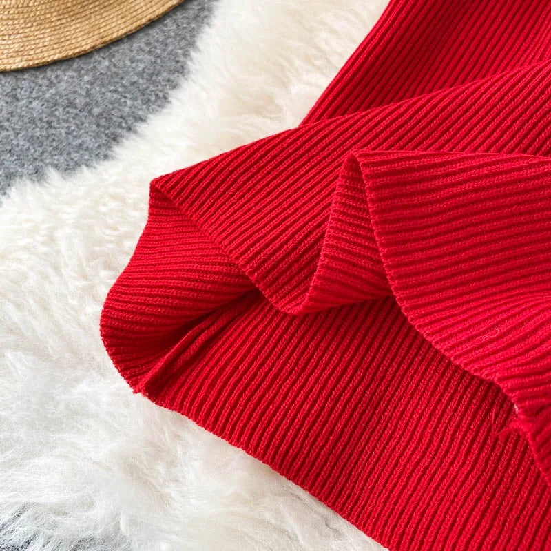 Ribbed Knitted Bodycon Dress