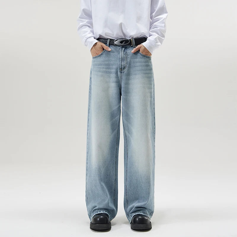 Vintage Distressed Baggy Straight Jeans