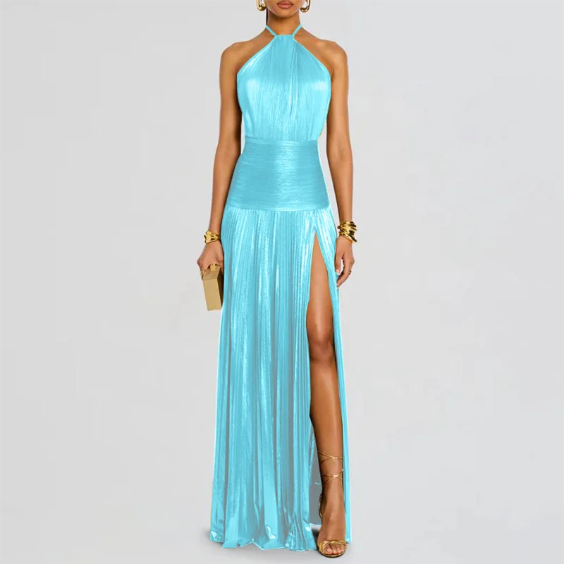 Gold Halter Dress