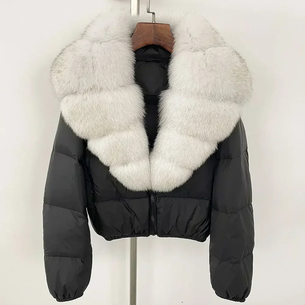 V-neck Down Coat