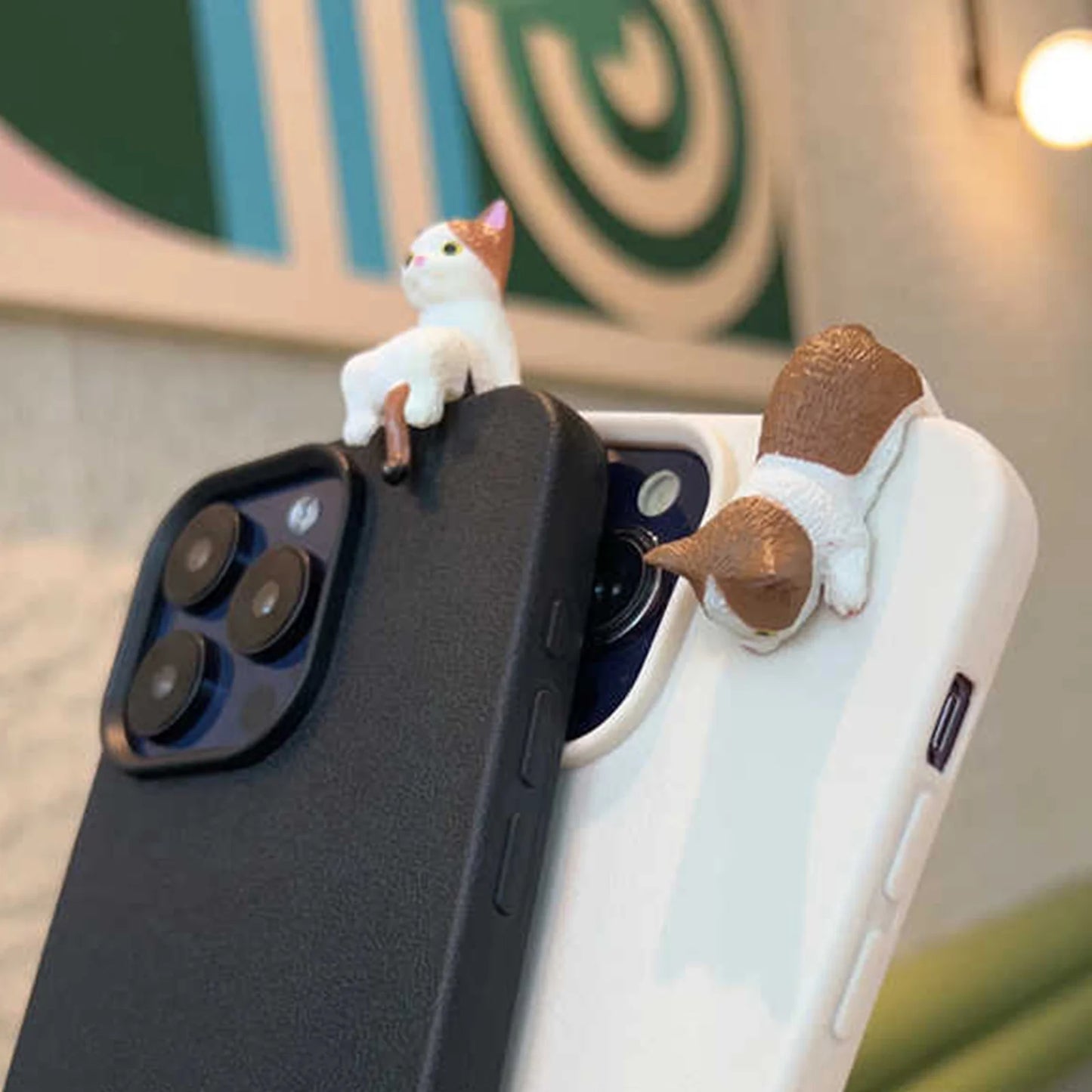 Cute And Adorable 3D Sleeping Cat And Dog Phone Case  for iPhone 11 12 13 14 15 16 17 Pro Max + Plus Unique Anti-Fall Back Cover