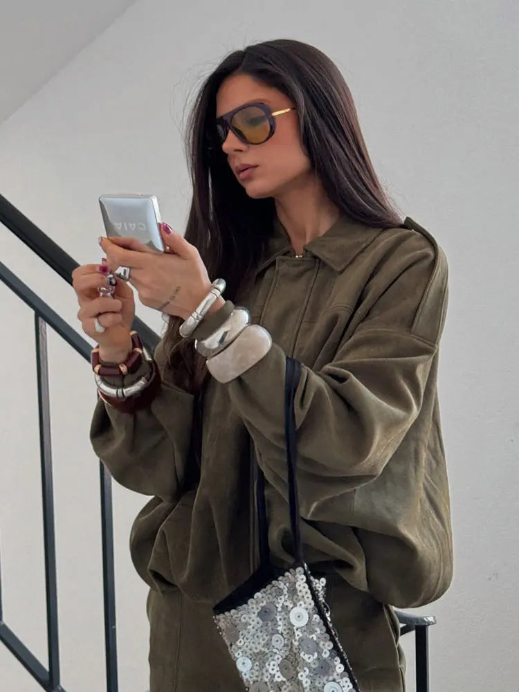 Suede Bomber Jacket
