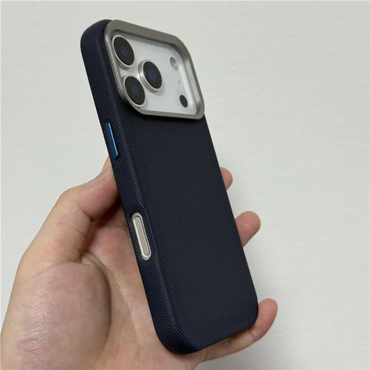 Luxury Tech Woven PU Leather Magsafe Case for iPhone 17Pro 16 15Pro 17Pro Max Solid Color Wireless Charging Protective Cover
