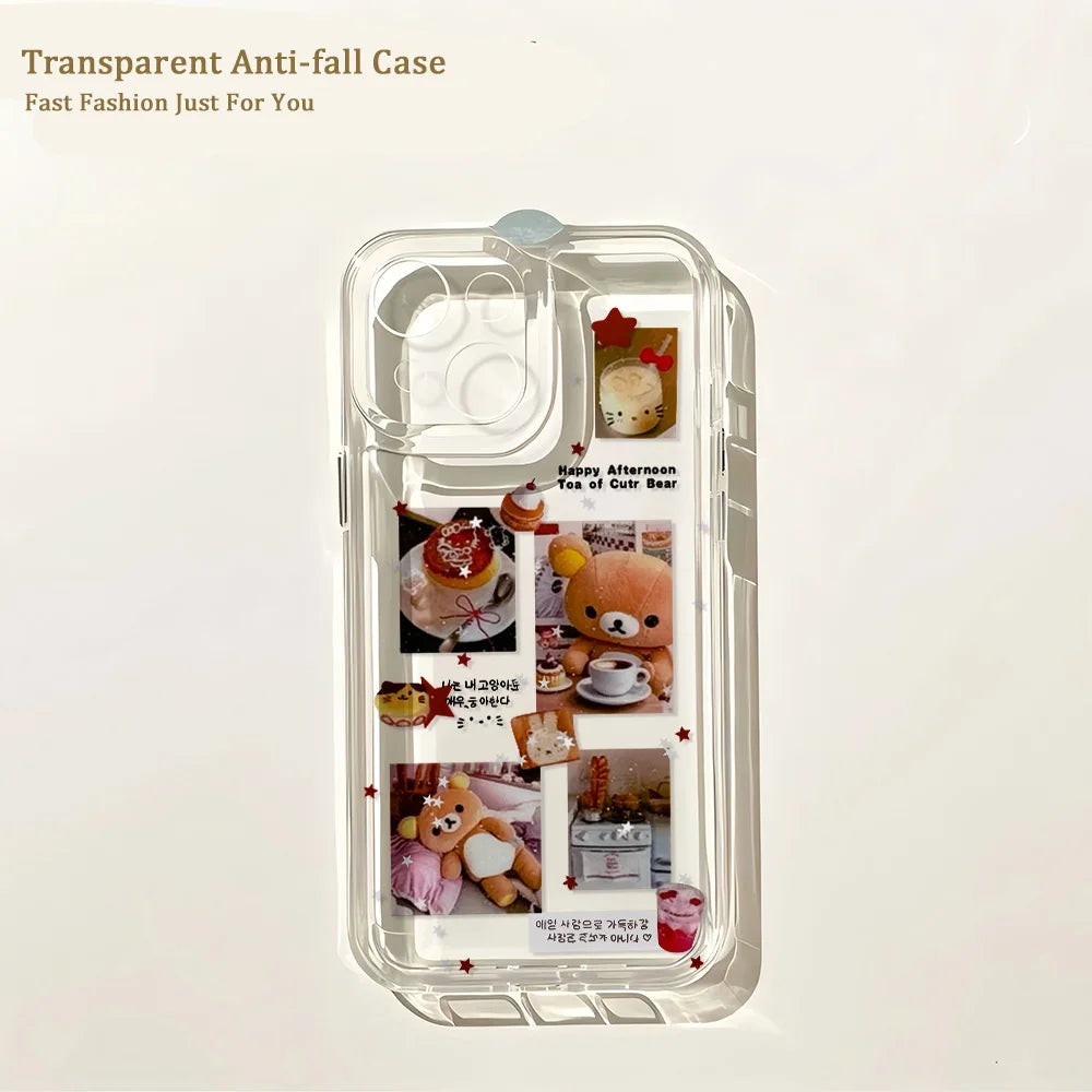 Cute Cake Cat Phone Case For iPhone 16 15 11 13 14 12 Pro Max 16E 7 8 15 14 Plus 11 Pro 12 13 16 Pro SE XR XS X Soft Back Cover