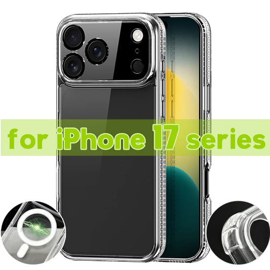 For IPhone 17 Pro Max 17 Air Magnetic Case Transparent Cases Phone Protective Covers Shock Proof Shell for IPhone 17 Accessories