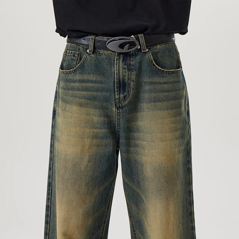 Vintage Distressed Baggy Straight Jeans