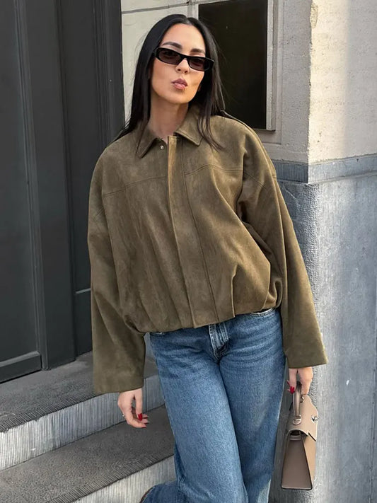 Suede Bomber Jacket