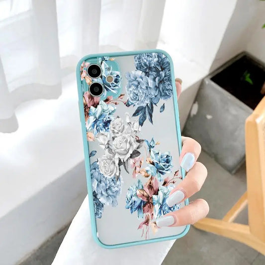 Flower Phone Case for iphone 16 14 15 Pro Max for iphone Painted Florals Shockproof Cover