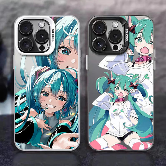 Kawaii Hatsune Miku Phone Case For iPhone 16 13 14 15 Pro Max Plus Anime Cute Creative Protective Cover
