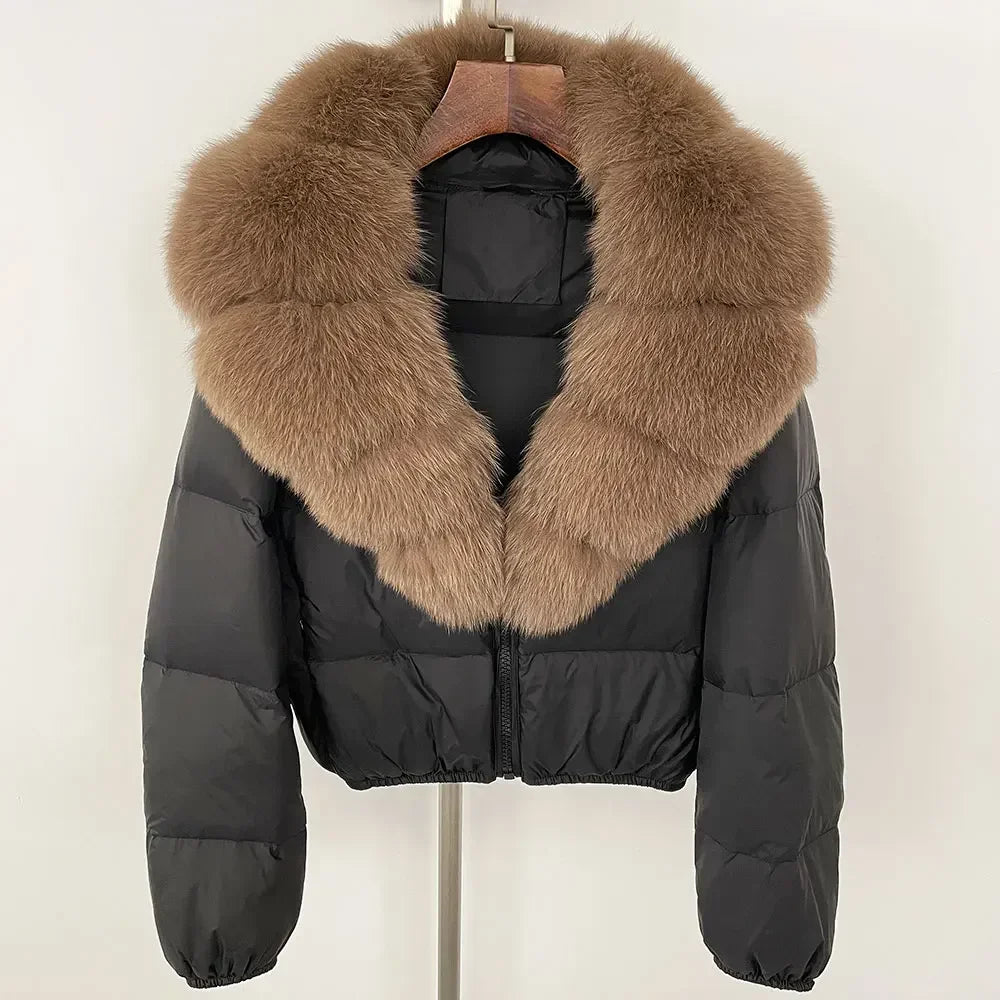 V-neck Down Coat