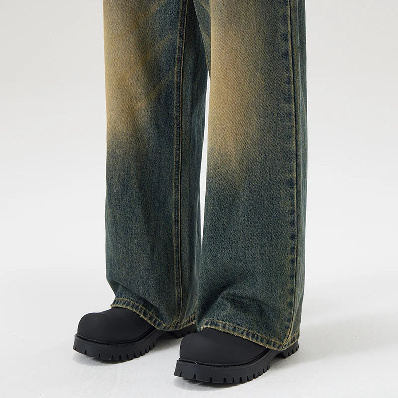 Vintage Distressed Baggy Straight Jeans