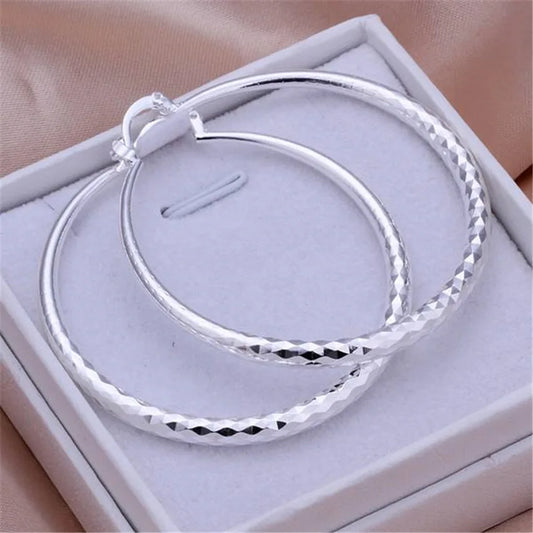 925 Sterling Silver 5CM circle hoop Earrings
