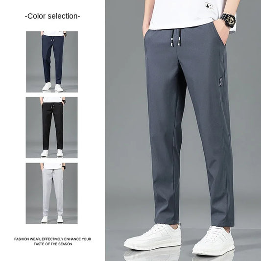 Elastic Straight Pants