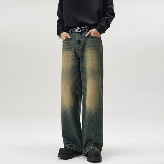 Vintage Distressed Baggy Straight Jeans